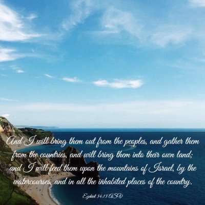 Picture 03 - Ezekiel 34:13 ASV - And I will bring them out from the peoples, and - Bible Verse Picture