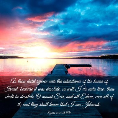 Picture 03 - Ezekiel 35:15 ASV - As thou didst rejoice over the inheritance of the - Bible Verse Picture
