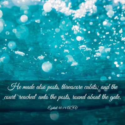 Picture 03 - Ezekiel 40:14 ASV - He made also posts, threescore cubits; and the - Bible Verse Picture