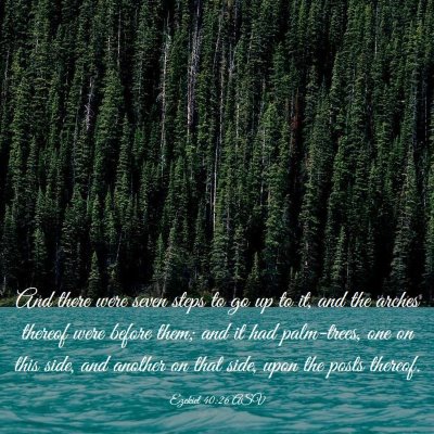 Picture 03 - Ezekiel 40:26 ASV - And there were seven steps to go up to it, and - Bible Verse Picture