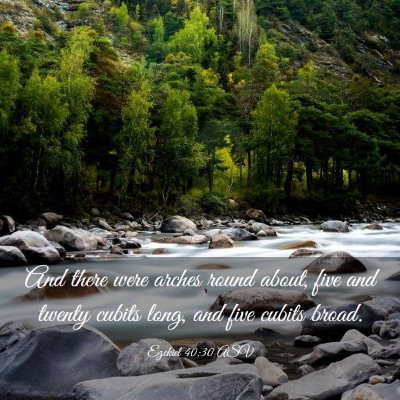 Picture 03 - Ezekiel 40:30 ASV - And there were arches round about, five and - Bible Verse Picture