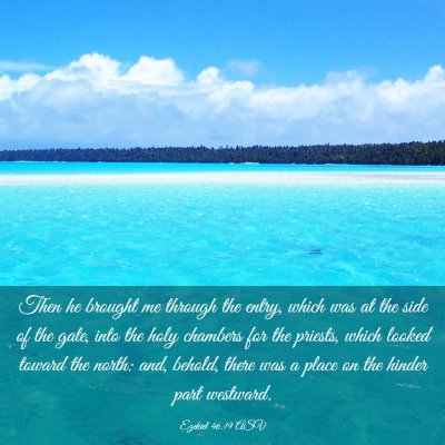 Picture 03 - Ezekiel 46:19 ASV - Then he brought me through the entry, which was - Bible Verse Picture