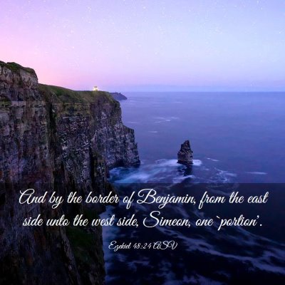 Picture 03 - Ezekiel 48:24 ASV - And by the border of Benjamin, from the east side - Bible Verse Picture