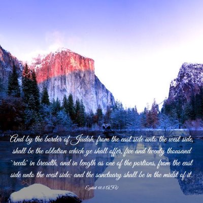 Picture 03 - Ezekiel 48:8 ASV - And by the border of Judah, from the east side - Bible Verse Picture