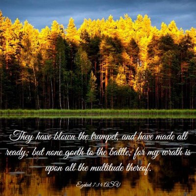 Picture 03 - Ezekiel 7:14 ASV - They have blown the trumpet, and have made all - Bible Verse Picture