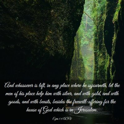 Picture 03 - Ezra 1:4 ASV - And whosoever is left, in any place where he - Bible Verse Picture