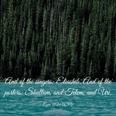 Picture 03 - Ezra 10:24 ASV - And of the singers: Eliashib. And of the porters: - Bible Verse Picture