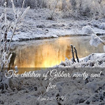 Picture 03 - Ezra 2:20 ASV - The children of Gibbar, ninety and - Bible Verse Picture