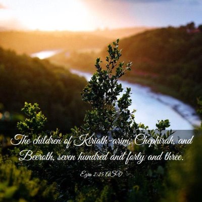 Picture 03 - Ezra 2:25 ASV - The children of Kiriath-arim, Chephirah, and - Bible Verse Picture