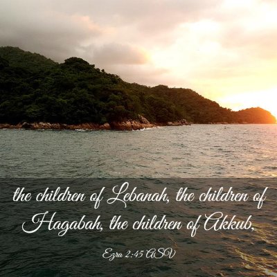 Picture 03 - Ezra 2:45 ASV - the children of Lebanah, the children of Hagabah, - Bible Verse Picture