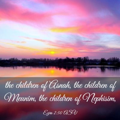 Picture 03 - Ezra 2:50 ASV - the children of Asnah, the children of Meunim, - Bible Verse Picture