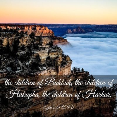 Picture 03 - Ezra 2:51 ASV - the children of Bakbuk, the children of Hakupha, - Bible Verse Picture