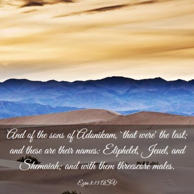 Picture 03 - Ezra 8:13 ASV - And of the sons of Adonikam, `that were' the - Bible Verse Picture