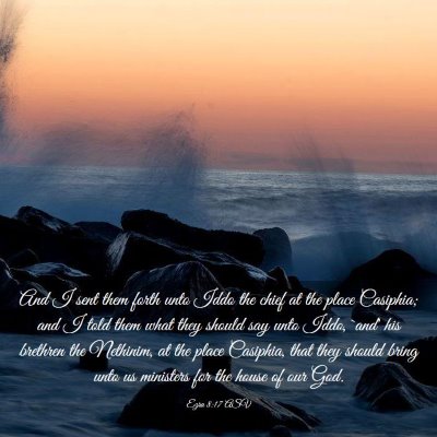 Picture 03 - Ezra 8:17 ASV - And I sent them forth unto Iddo the chief at the - Bible Verse Picture