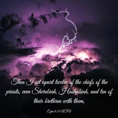 Picture 03 - Ezra 8:24 ASV - Then I set apart twelve of the chiefs of the - Bible Verse Picture
