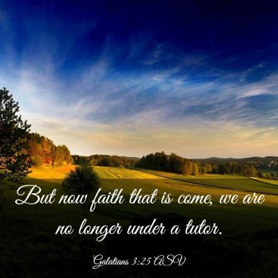 Picture 03 - Galatians 3:25 ASV - But now faith that is come, we are no longer - Bible Verse Picture
