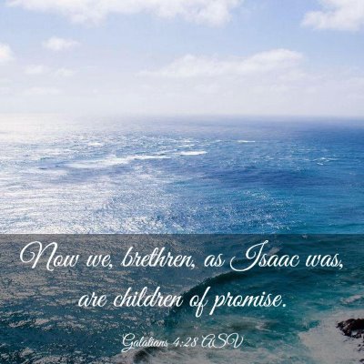 Picture 03 - Galatians 4:28 ASV - Now we, brethren, as Isaac was, are children of - Bible Verse Picture