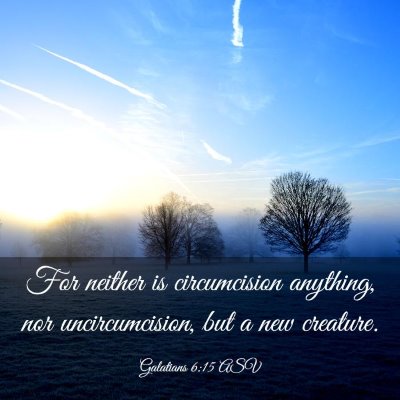 Picture 03 - Galatians 6:15 ASV - For neither is circumcision anything, nor - Bible Verse Picture
