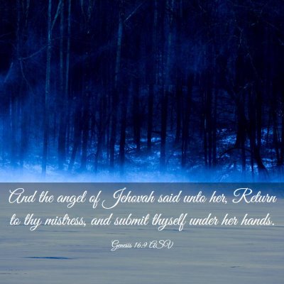 Picture 03 - Genesis 16:9 ASV - And the angel of Jehovah said unto her, Return to - Bible Verse Picture