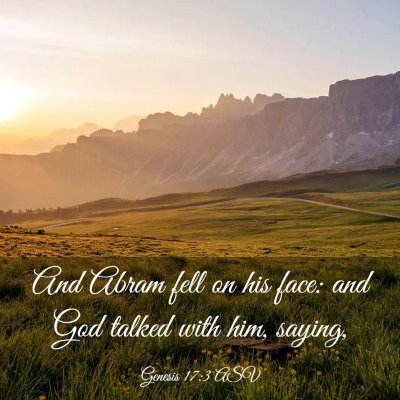 Picture 03 - Genesis 17:3 ASV - And Abram fell on his face: and God talked with - Bible Verse Picture