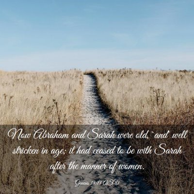 Picture 03 - Genesis 18:11 ASV - Now Abraham and Sarah were old, `and' well - Bible Verse Picture