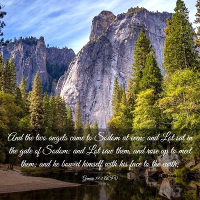 Picture 03 - Genesis 19:1 ASV - And the two angels came to Sodom at even; and Lot - Bible Verse Picture