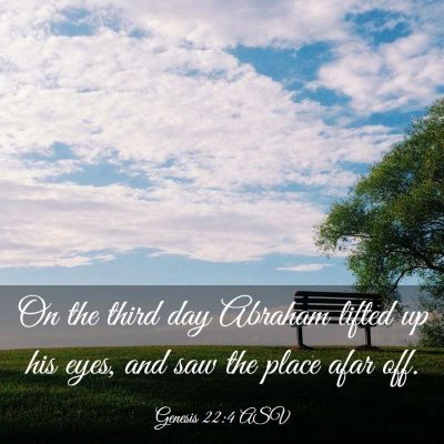 Picture 03 - Genesis 22:4 ASV - On the third day Abraham lifted up his eyes, and - Bible Verse Picture