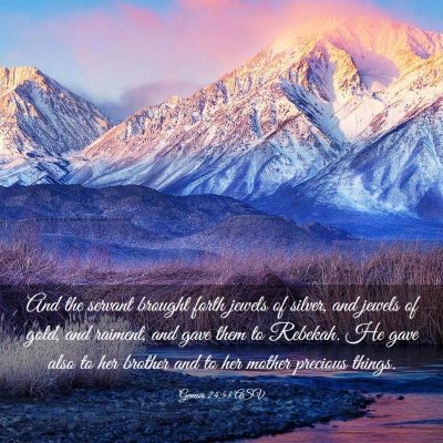 Picture 03 - Genesis 24:53 ASV - And the servant brought forth jewels of silver, - Bible Verse Picture