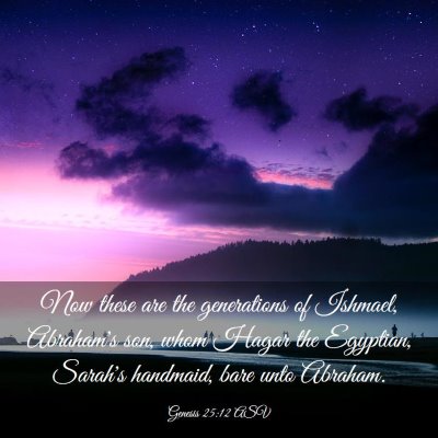 Picture 03 - Genesis 25:12 ASV - Now these are the generations of Ishmael, - Bible Verse Picture