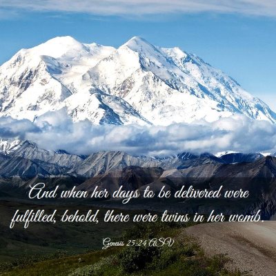 Picture 03 - Genesis 25:24 ASV - And when her days to be delivered were fulfilled, - Bible Verse Picture