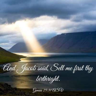 Picture 03 - Genesis 25:31 ASV - And Jacob said, Sell me first thy - Bible Verse Picture