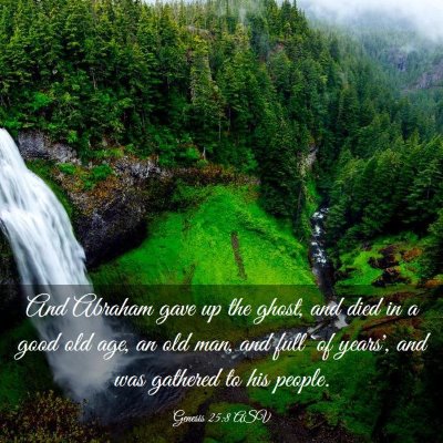 Picture 03 - Genesis 25:8 ASV - And Abraham gave up the ghost, and died in a good - Bible Verse Picture