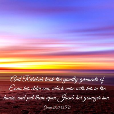 Picture 03 - Genesis 27:15 ASV - And Rebekah took the goodly garments of Esau her - Bible Verse Picture