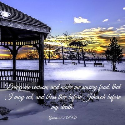 Picture 03 - Genesis 27:7 ASV - Bring me venison, and make me savory food, that I - Bible Verse Picture
