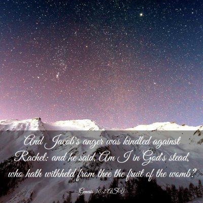 Picture 03 - Genesis 30:2 ASV - And Jacob's anger was kindled against Rachel: and - Bible Verse Picture