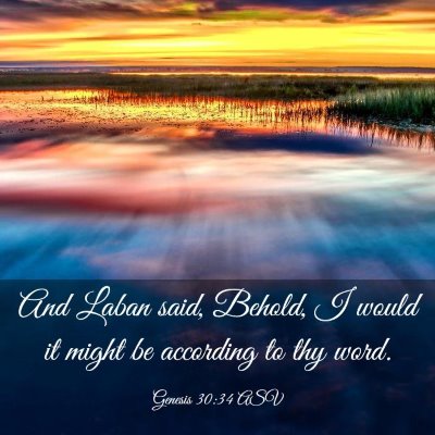 Picture 03 - Genesis 30:34 ASV - And Laban said, Behold, I would it might be - Bible Verse Picture