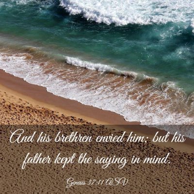 Picture 03 - Genesis 37:11 ASV - And his brethren envied him; but his father kept - Bible Verse Picture