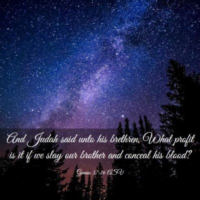 Picture 03 - Genesis 37:26 ASV - And Judah said unto his brethren, What profit is - Bible Verse Picture