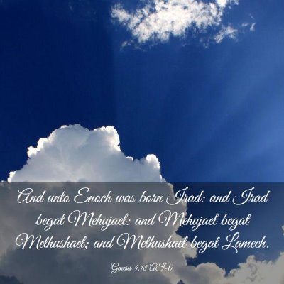 Picture 03 - Genesis 4:18 ASV - And unto Enoch was born Irad: and Irad begat - Bible Verse Picture