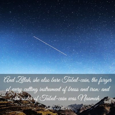 Picture 03 - Genesis 4:22 ASV - And Zillah, she also bare Tubal-cain, the forger - Bible Verse Picture
