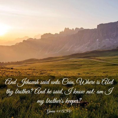 Picture 03 - Genesis 4:9 ASV - And Jehovah said unto Cain, Where is Abel thy - Bible Verse Picture