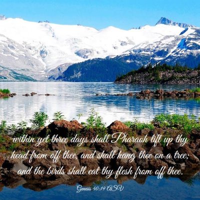 Picture 03 - Genesis 40:19 ASV - within yet three days shall Pharaoh lift up thy - Bible Verse Picture