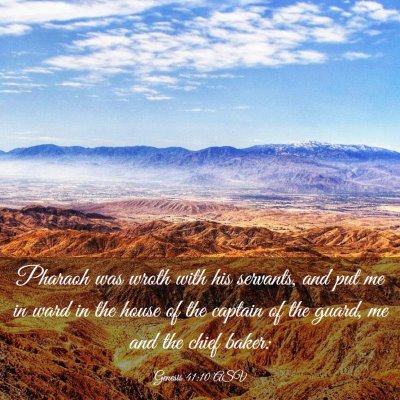 Picture 03 - Genesis 41:10 ASV - Pharaoh was wroth with his servants, and put me - Bible Verse Picture