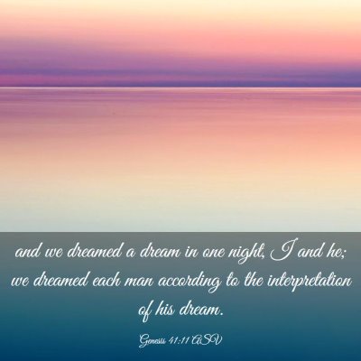 Picture 03 - Genesis 41:11 ASV - and we dreamed a dream in one night, I and he; we - Bible Verse Picture