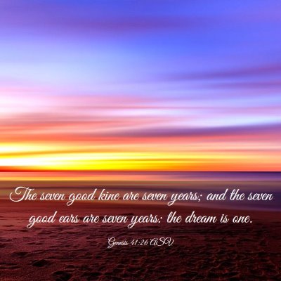 Picture 03 - Genesis 41:26 ASV - The seven good kine are seven years; and the - Bible Verse Picture