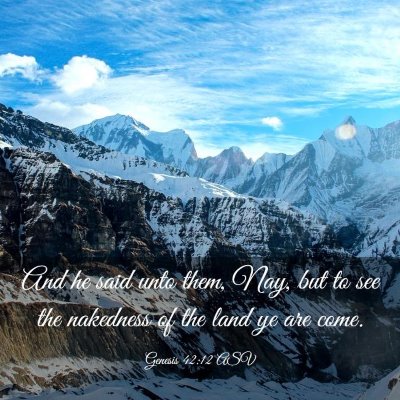 Picture 03 - Genesis 42:12 ASV - And he said unto them, Nay, but to see the - Bible Verse Picture