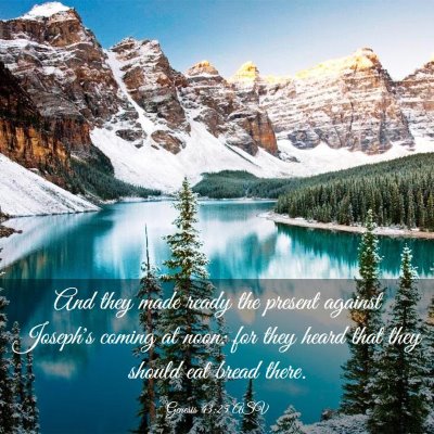 Picture 03 - Genesis 43:25 ASV - And they made ready the present against Joseph's - Bible Verse Picture