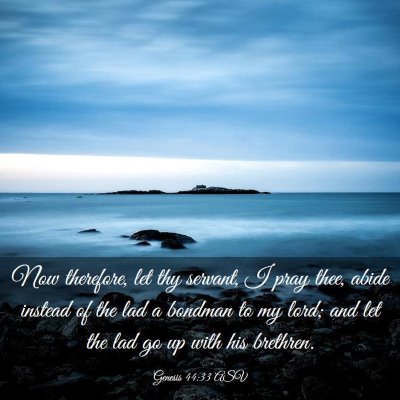 Picture 03 - Genesis 44:33 ASV - Now therefore, let thy servant, I pray thee, - Bible Verse Picture