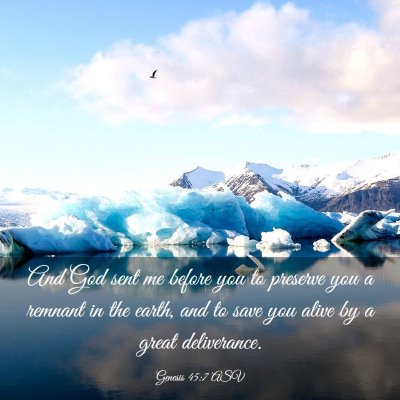 Picture 03 - Genesis 45:7 ASV - And God sent me before you to preserve you a - Bible Verse Picture