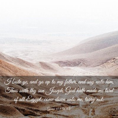 Picture 03 - Genesis 45:9 ASV - Haste ye, and go up to my father, and say unto - Bible Verse Picture